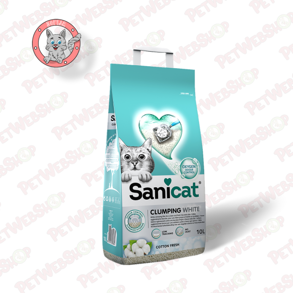 Sanicat Clumping White - grudvajući posip za mačke - 8l Grudvajući Sanicat petwebshop.com