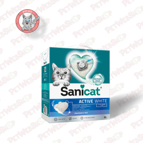 Sanicat Active White - grudvajući posip za mačke - 6l i 10l Grudvajući Sanicat petwebshop.com