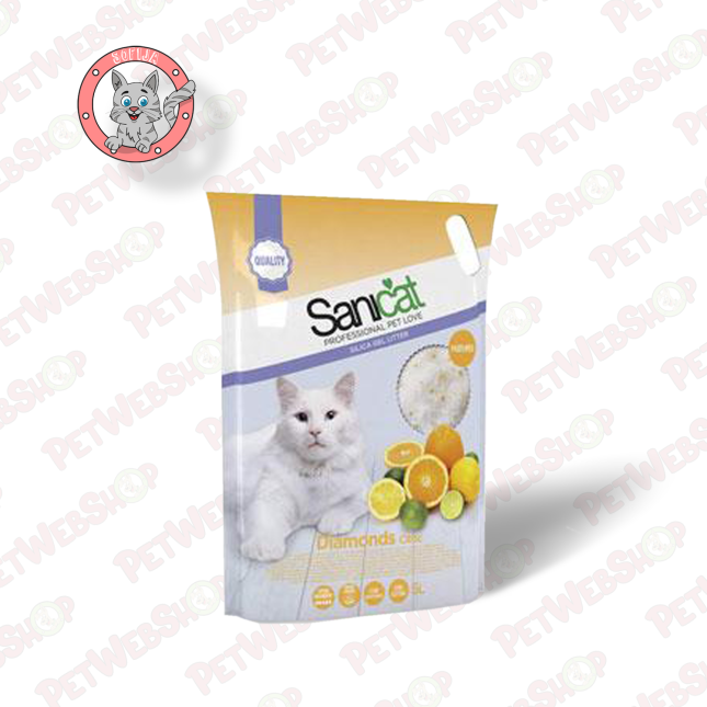Sanicat Diamond Citric - silikonski posip za mačke - 5l Silikonski Sanicat petwebshop.com