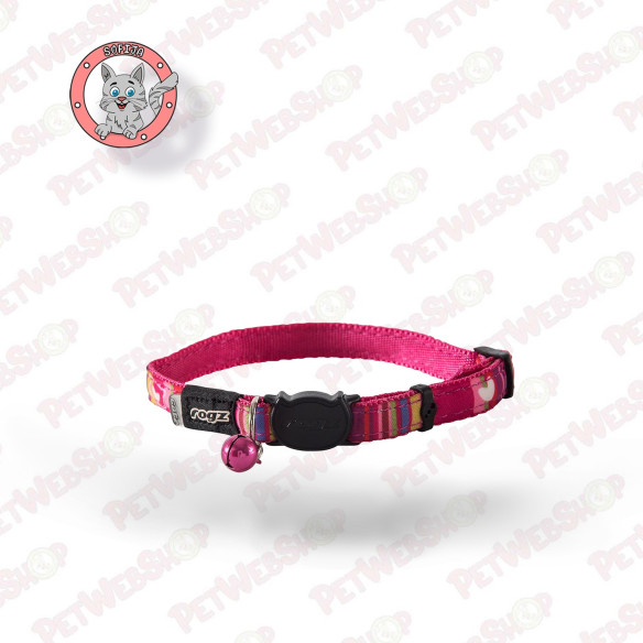 Rogz NeoCat Pink - ogrlica za mačke - 200-310/11mm Povodci, ogrlice i amovi Rogz petwebshop.com