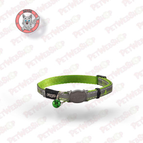 Rogz NightCat Limun Zelena - ogrlica za mačke - 200-310/8-12mm Povodci, ogrlice i amovi Rogz petwebshop.com