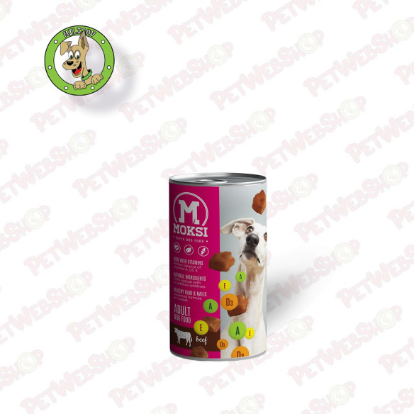 Moksi Konzerva sa Govedinom - vlažna hrana za pse - 415g i 1240g Konzerve Moksi petwebshop.com