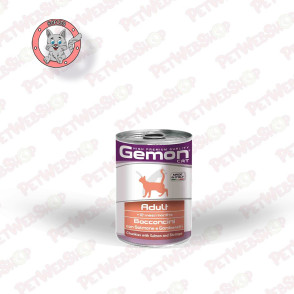 Gemon Cat - komadići lososa i račića - vlažna hrana za mačke - 415g Konzerve Gemon petwebshop.com