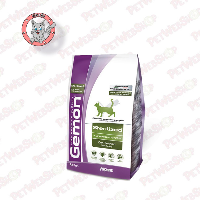 Gemon Cat Sterilized - ćuretina - hrana za sterilisane mačke -1,5kg Granule Gemon petwebshop.com