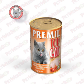 Premil Top Cat Chicken - vlažna hrana za mačke sa piletinom - 415g Konzerve Premil petwebshop.com