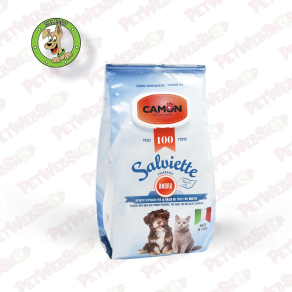 Camon Ćilibar - vlažne maramice sa esencijalnim uljem ćilibara - 100kom Vlažne maramice za pse Camon petwebshop.com