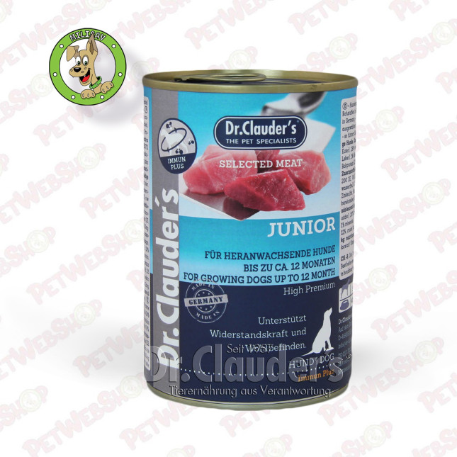 Dr.Clauder’s Selected Meat Junior - vlažna hrana za štence i juniore - 400g i 800g Konzerve Dr Clauder's petwebshop.com