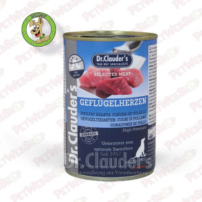 Dr.Clauder’s Selected Meat Pileća Srca - vlažna hrana za pse - 400g i 800g Konzerve Dr Clauder's petwebshop.com