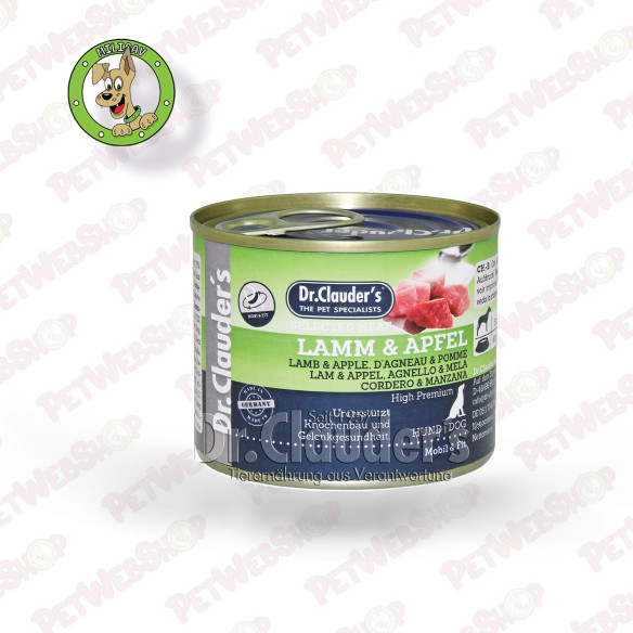 Dr.Clauder’s Selected Meat Jagnjetina & Jabuka - vlažna hrana za pse - 400g Konzerve Dr Clauder's petwebshop.com