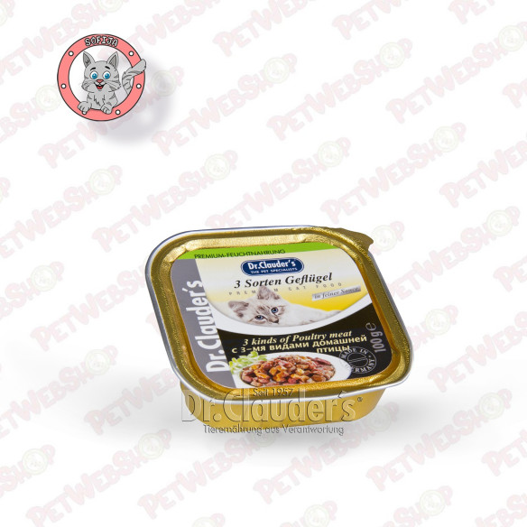 Dr.Clauder's Premium - pašteta od 3 vrste živine - vlažna hrana za mačke - 100g Paštete Dr Clauder's petwebshop.com
