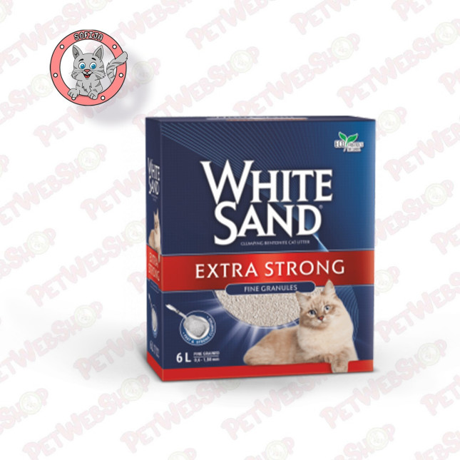 White Sand Extra Strong - grudvajući posip za mačke - 6l Grudvajući White Sand petwebshop.com