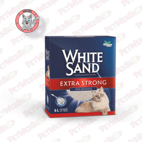 White Sand Extra Strong - grudvajući posip za mačke - 6l Grudvajući White Sand petwebshop.com