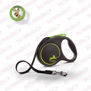 Flexi Black Design L Tape 5m - povodac za pse težine do 50kg - više boja Povodci Flexi petwebshop.com