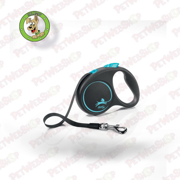 Flexi Black Design S Tape 5m - povodac za pse težine do 15kg - više boja Povodci Flexi petwebshop.com