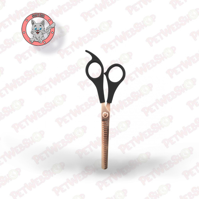 Ebi Noir Makaze sa nazubljenim zupcima, za stanivanje dlake mačaka - 17x5,5cm Makaze za mačke Ebi petwebshop.com