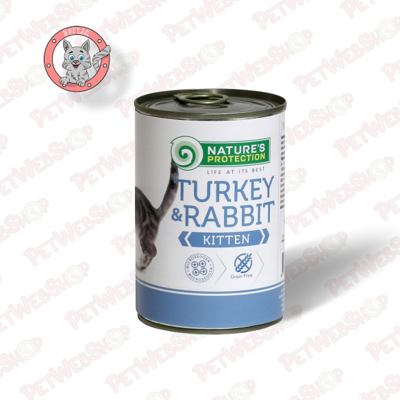 Nature's Protection Super Premium Kitten Turkey & Rabbit - vlažna hrana za mačiće i juiniore sa ćuretinom i zečetinom - 400g Kon