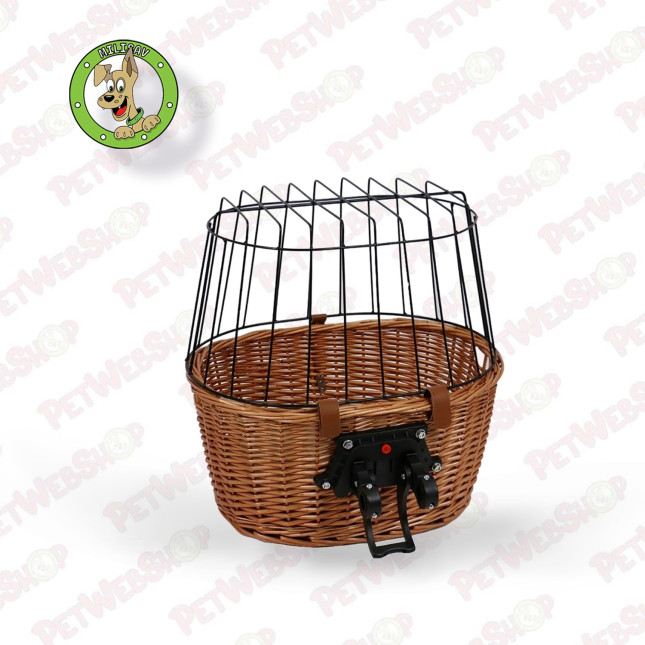 Duvo+ Provence Wicker Bicycle Basket Front & Cushion - Korpa za pse za bicikl Kavezi i transporteri Duvo+ petwebshop.com
