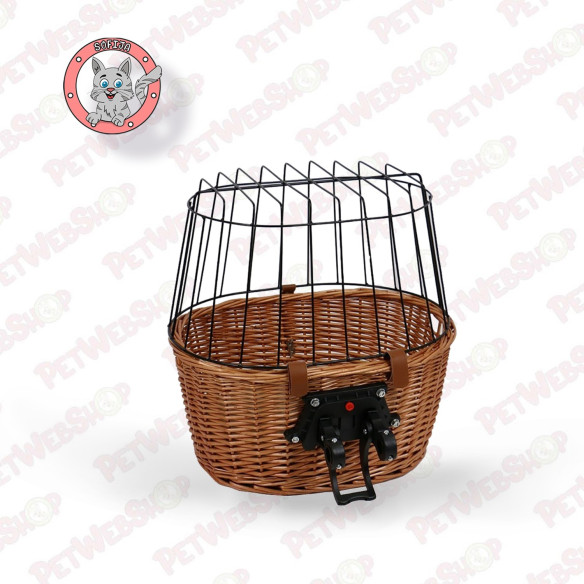 Duvo+ Korpa za bicikl za mačke , Provence Wicker Bicycle Basket Front & Cushion Transporteri i kavezi Duvo+ petwebshop.com