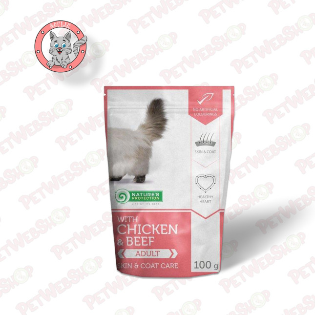 Nature's Protection Super Premium Persian Chicken&Beef - vlažna hrana za dugodlake mačke sa piletinom i govedinom - 100g Sosići 
