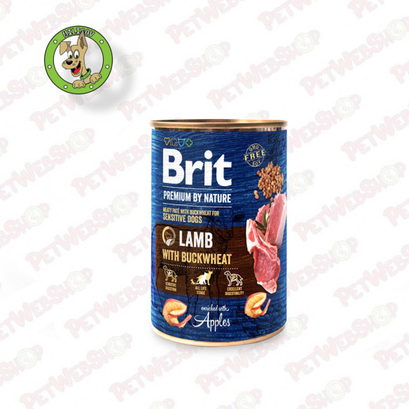 Brit Premium by Nature Dog Adult Konzerva jagnjetina sa heljdom - vlažna hrana za odrasle pse - 800g Konzerve Brit Premium by Na