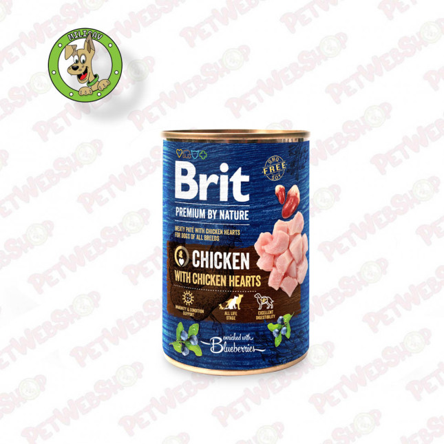 Brit Premium by Nature Dog Adult Konzerva piletina sa srcima - vlažna hrana za odrasle pse - 6 x 800g Konzerve Brit Premium by N