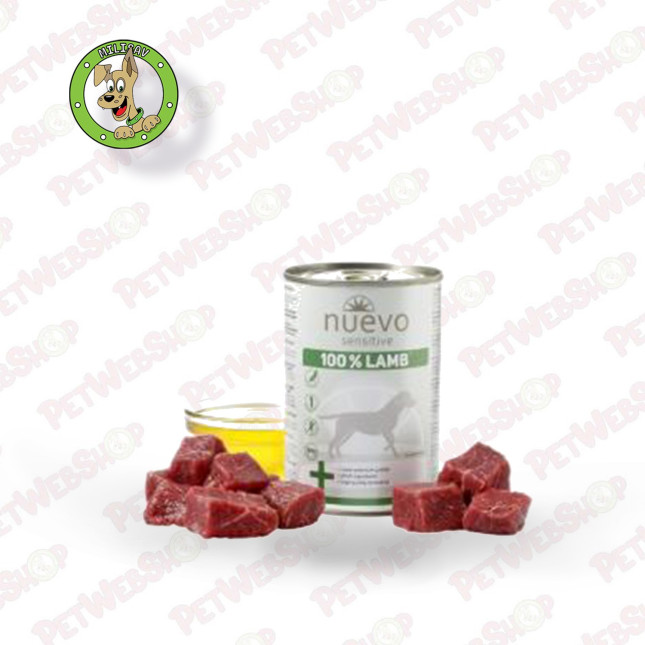 Nuevo Sensitive monoprotein jagnjetina - vlažna hrana za odrasle osetljive pse - 400g Konzerve Nuevo petwebshop.com