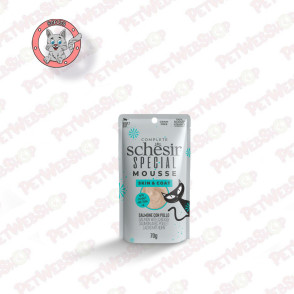 Schesir Special Skin&Coat Mousse - Losos, piletina, kokosovo i losovo ulje - vlažna hrana za mačke za kožu i dlaku - 70g Sosići 