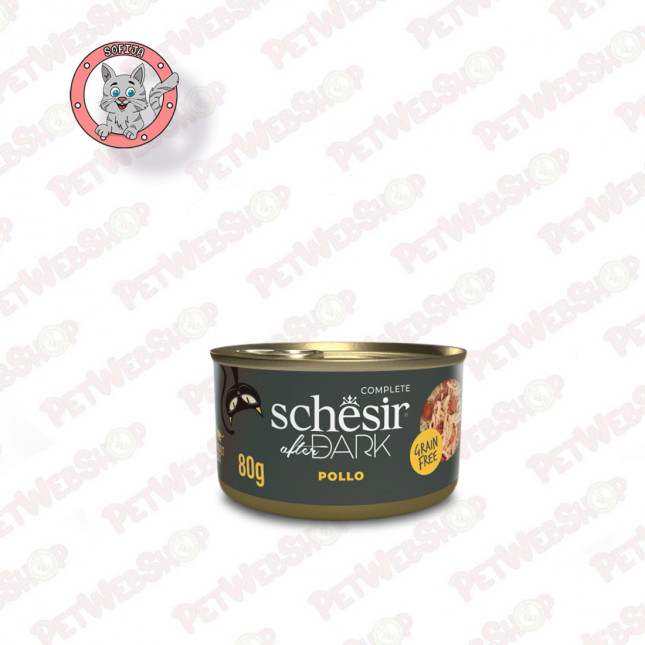 Schesir After Dark - Piletina u brodetu - vlažna hrana za mačke - 80g Konzerve Schesir petwebshop.com