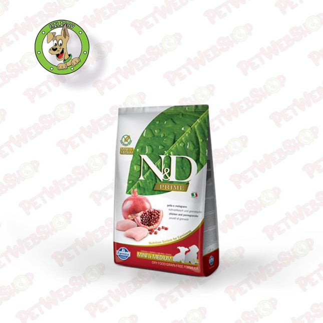 N&D Prime Puppy Medium&Maxi Chicken&Pomegranate - hrana za štence srednjih i velikih rasa - 2,5 i 12kg Granule za pse N&D petweb