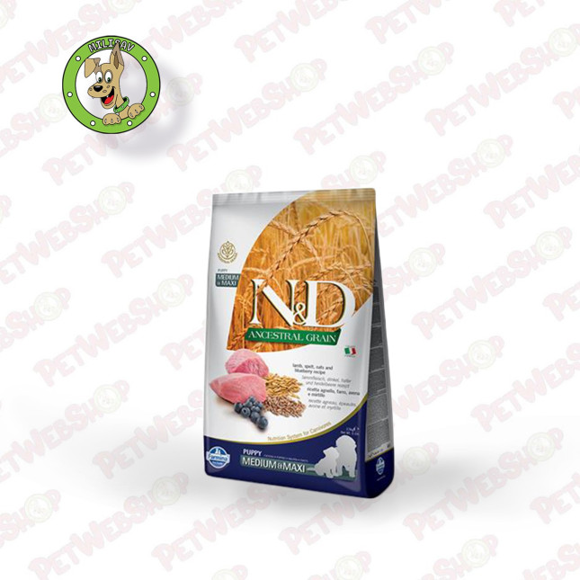 N&D Ancestral Grain Medium&Maxi Adult Lamb&Bleuberry - hrana za odrasle pse srednjih i velikih rasa - 2,5kg i 12kg Granule za ps