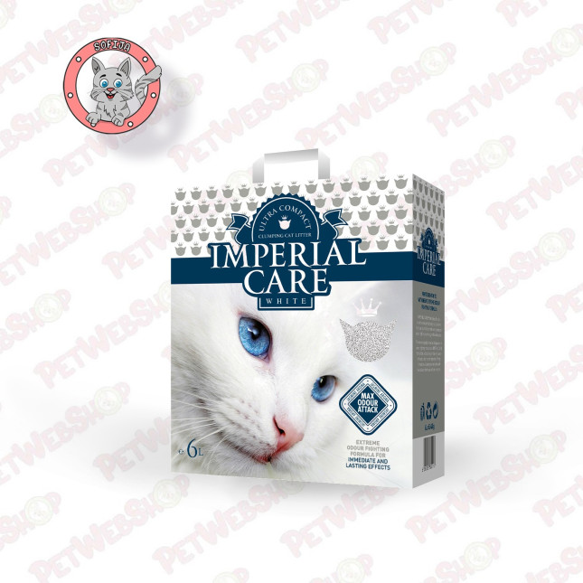 Imperial Care White Max Odour Attack - grudvajući posip za mačke sa aromom jasmina - 6kg Grudvajući Imperial Care petwebshop.com