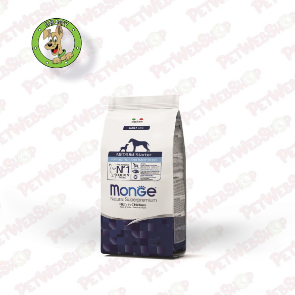 Monge Starter - hrana za štence srednjih rasa pasa sa piletinom - 1,5kg Granule za pse Monge petwebshop.com