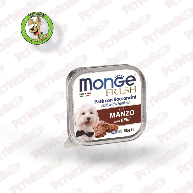 Monge Dog Fresh Pate Govedina - vlažna hrana za odrasle pse - 100g Paštete Monge petwebshop.com
