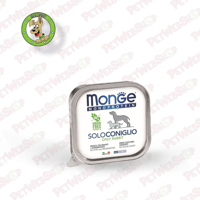 Monge Dog Monoprotein 100% Zečetina - vlažna hrana za odrasle pse - 150g Paštete Monge petwebshop.com