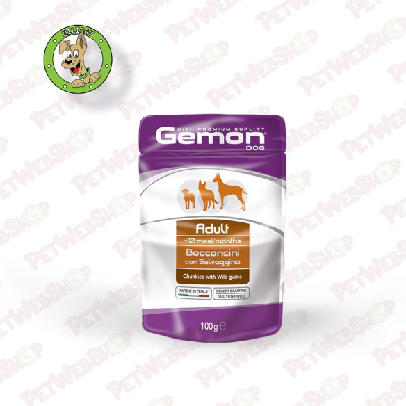 Gemon Dog Divljač u sosu - vlažna hrana za odrasle pse - 100g Sosići - Kesice Gemon petwebshop.com