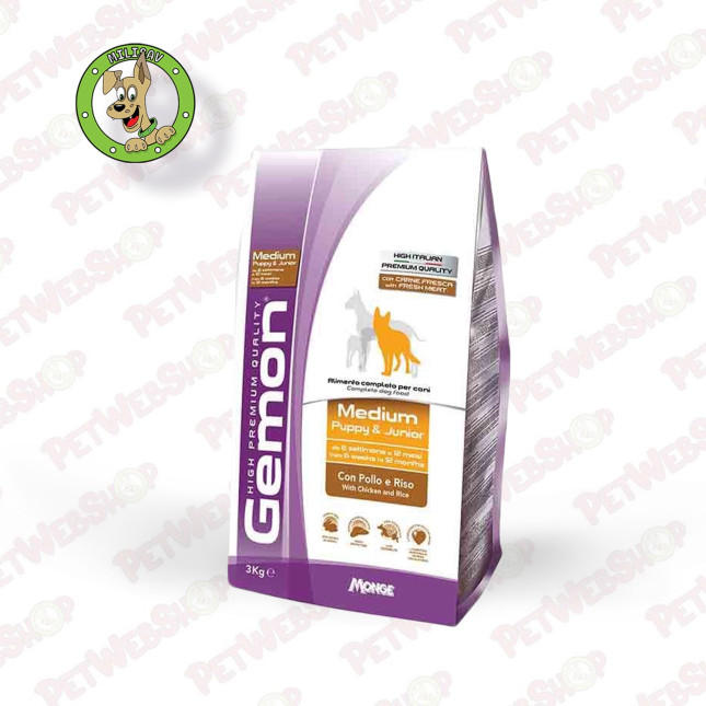 Gemon Dog Puppy Piletina i pirinač - hrana za štence srednjih rasa -  3kg i 15kg Granule za pse Gemon petwebshop.com