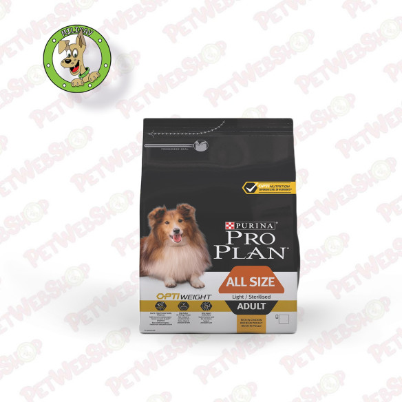 Purina Pro Plan Dog All Size Adult Light / Sterilised - hrana za odrasle sterilisane ili gojazne pse svih rasa - 3kg i 14kg Gran