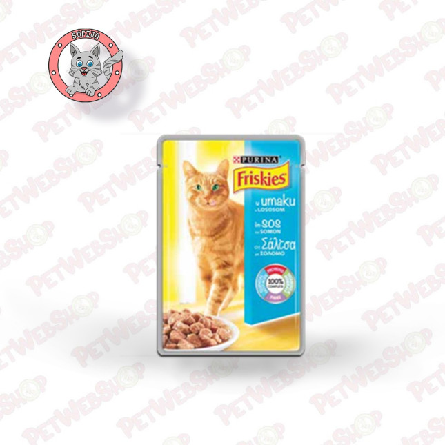 Friskies Cat - losos -  vlažna hrana za odrasle mačke - 85g Sosići - Kesice Friskies petwebshop.com