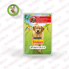 Friskies Dog Govedina i Krompir - vlažna hrana za odrasle pse - 100g Sosići - Kesice Friskies petwebshop.com