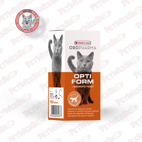 Oropharma Opti Form - dodatak ishrani za mačke sa pivskim kvascem - 100 tableta Dodaci ishrani Oropharma petwebshop.com