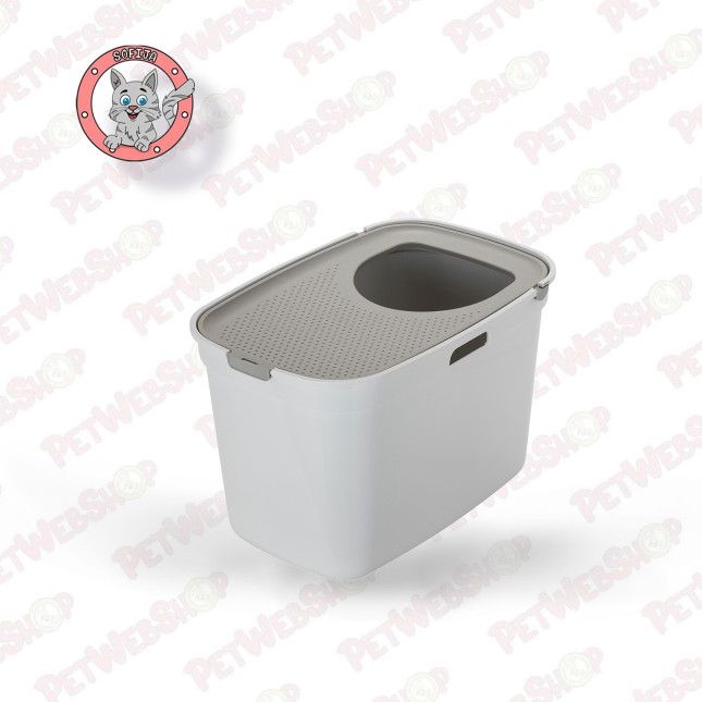 Moderna Top Cat - toalet za mačke - sivo beli WC posude i lopatice Moderna petwebshop.com