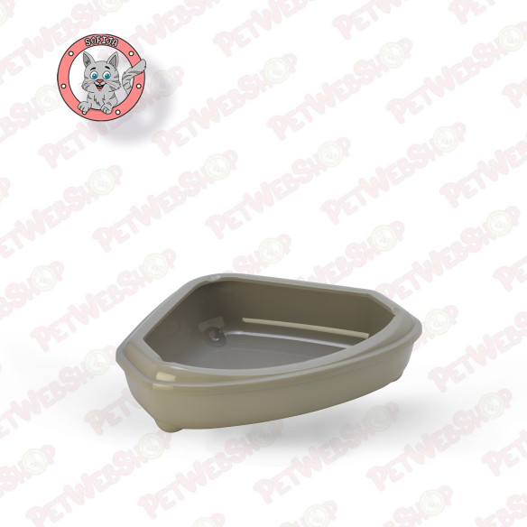 Moderna Corner Tray + Rim - ugaoni otvoreni toalet sa ramom za mačke - plava i siva WC posude i lopatice Moderna petwebshop.com