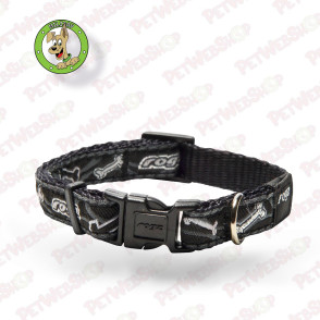 Rogz JellyBean Black Bone - klasična ogrlica za pse - 3 veličine Ogrlice, poludavilice i davilice Rogz petwebshop.com