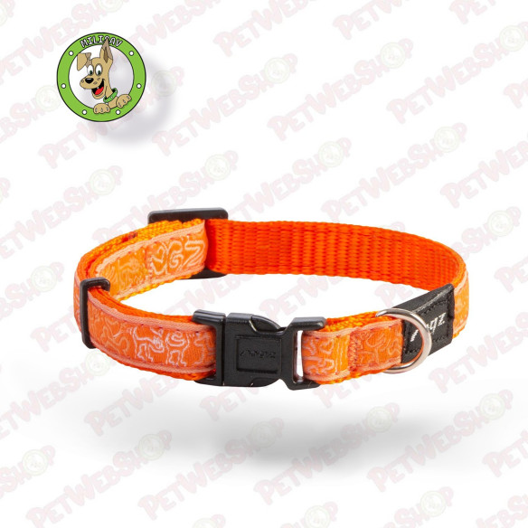 Rogz JellyBean Orange Doodle - klasična ogrlica za pse - 4 veličine Ogrlice, poludavilice i davilice Rogz petwebshop.com