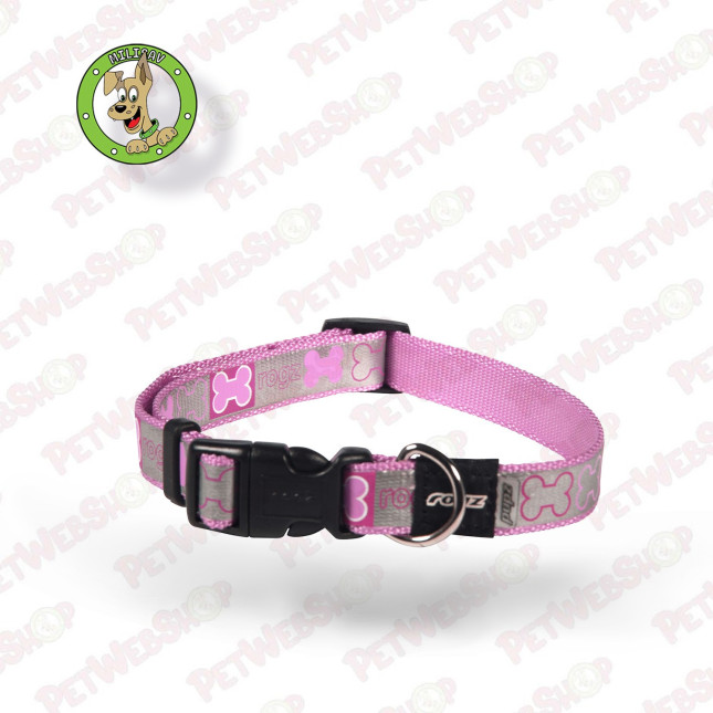 Rogz Reflecto Junior - klasična ogrlica za štence - pink Ogrlice, poludavilice i davilice Rogz petwebshop.com