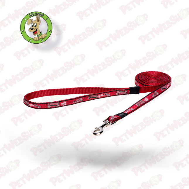 Rogz JellyBean Red Rogz Bone - klasičan povodac za pse - 4 veličine Povodci Rogz petwebshop.com