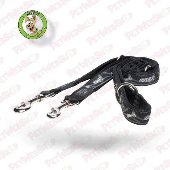 Rogz Armed Response Black Bone - Višenamenski povodac za pse - 2 veličine Povodci Rogz petwebshop.com