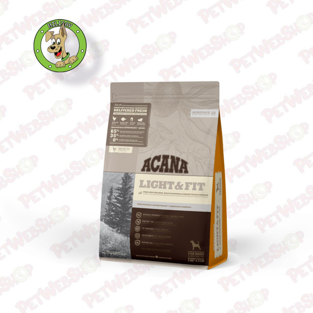 Acana Heritage Light&Fit - hrana za odrasle pse povećane telesne težine - 2kg i 9,7kg Granule za pse Acana petwebshop.com