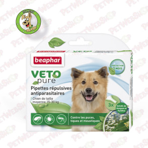 Beaphar Bio SPOT ON dog M - ampule za pse - protiv buva, krpelja i komaraca - za pse od 15kg do 30kg - 3kom Ampule Beaphar petwe