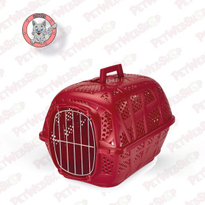 Imac Transporter za mačke "Carry Sport M" sa metalnim vratima - crveni i plavi Transporteri i kavezi Imac petwebshop.com